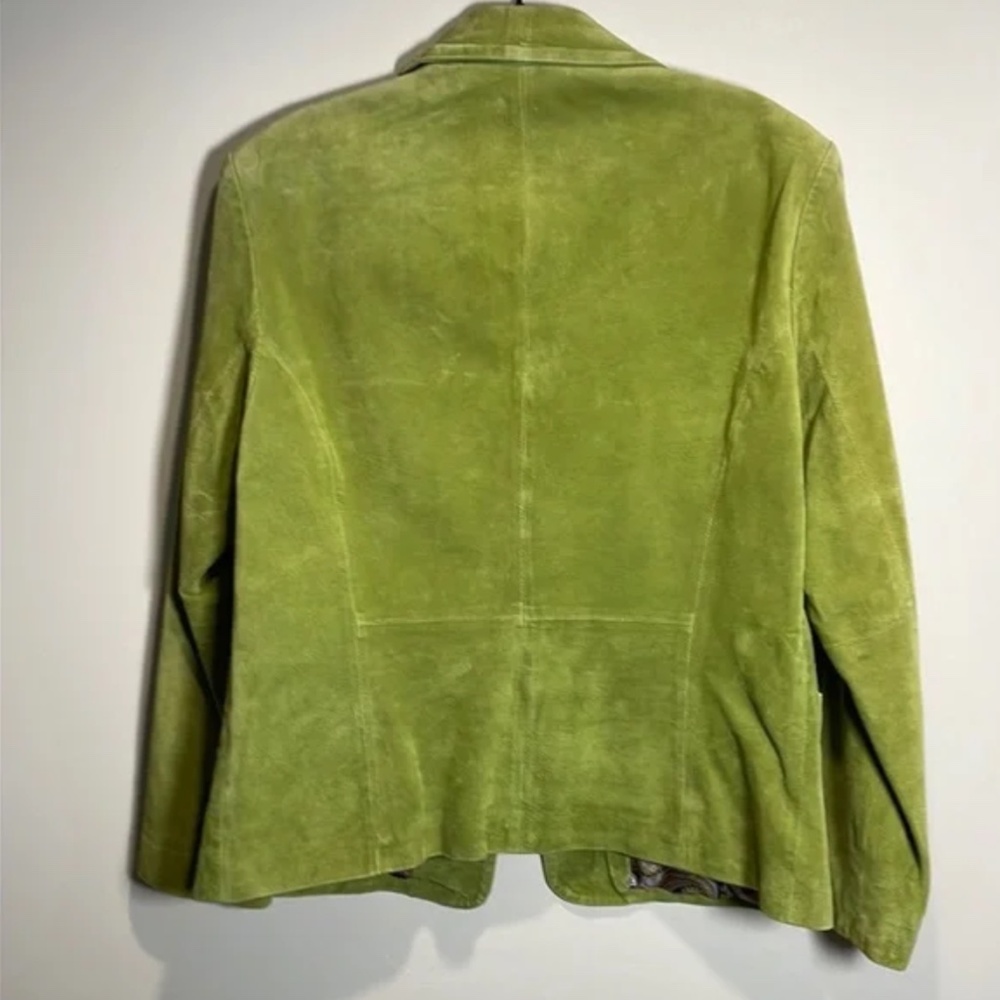 Colebrook Apple Green Real Suede Leather Jacket - Picture 2 of 8